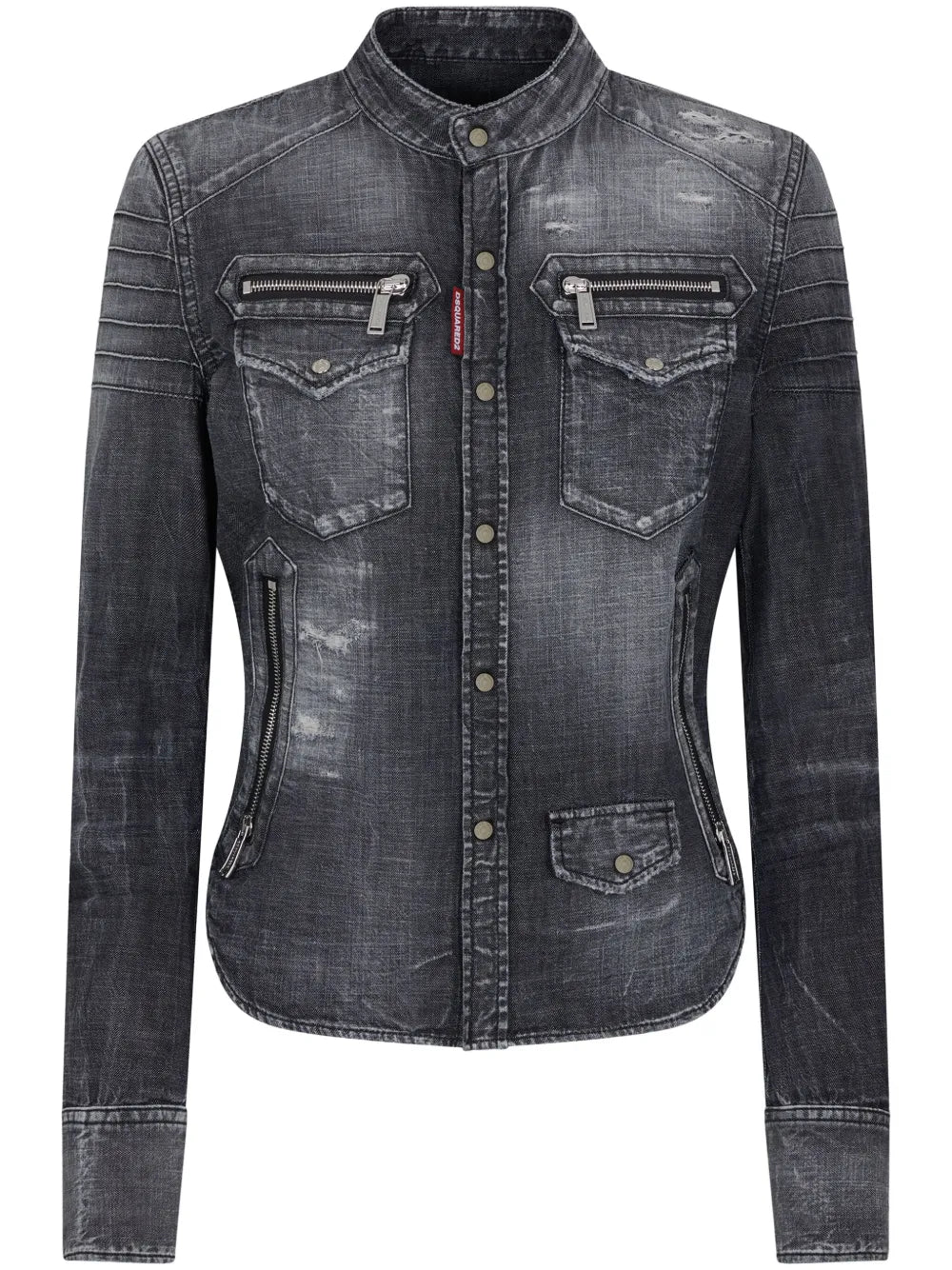 Distressed-Effect Denim Shirt