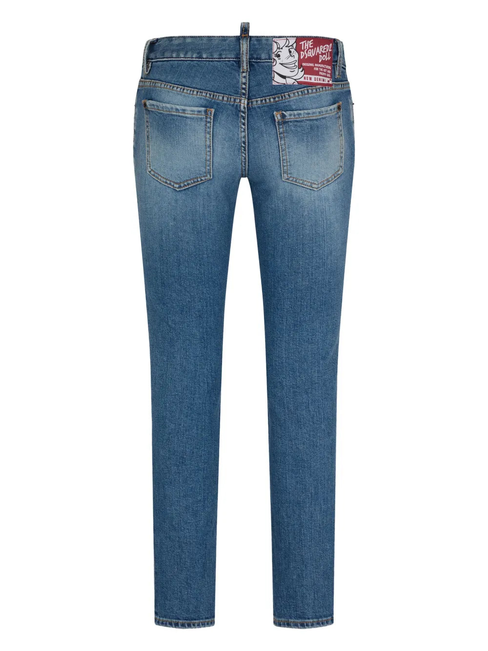 Logo-Patch Cotton-Blend Tapered Jeans