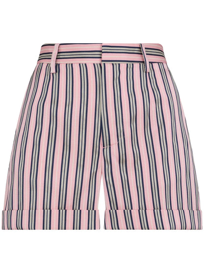 Logo-Patch Striped Shorts