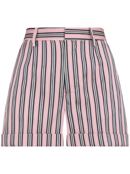 Logo-Patch Striped Shorts