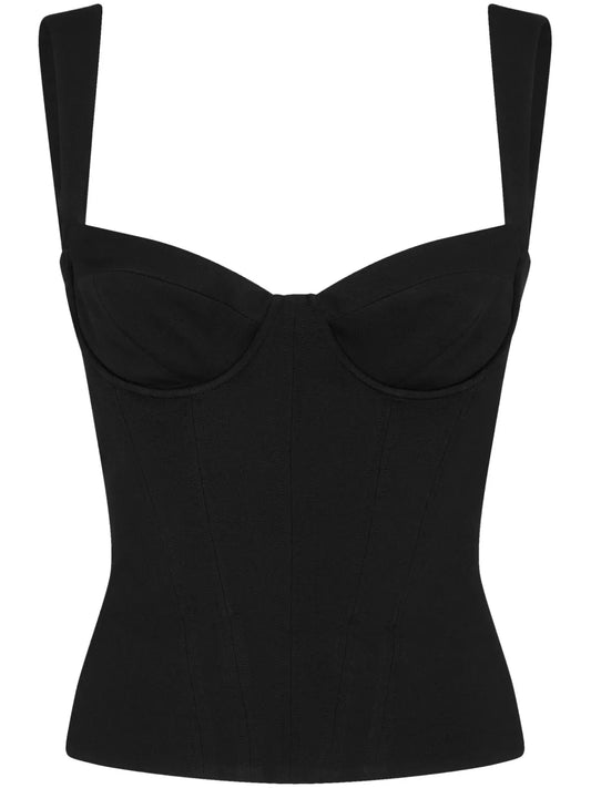 Corset-Style Logo-Plaque Top