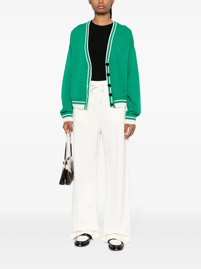 Striped-Edge Knitted Cardigan
