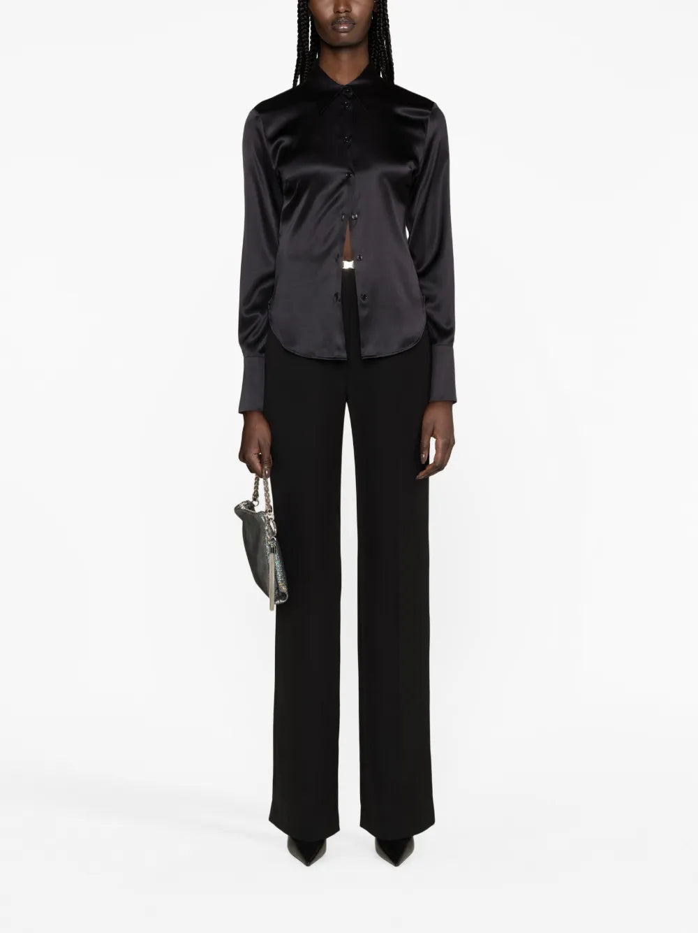 Long-Sleeve Silk-Blend Shirt