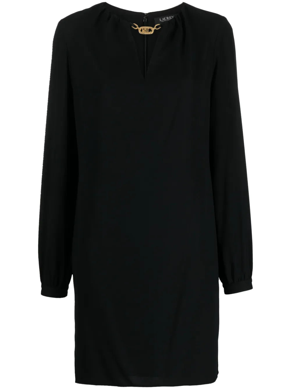 Logo-Plaque V-Neck Minidress
