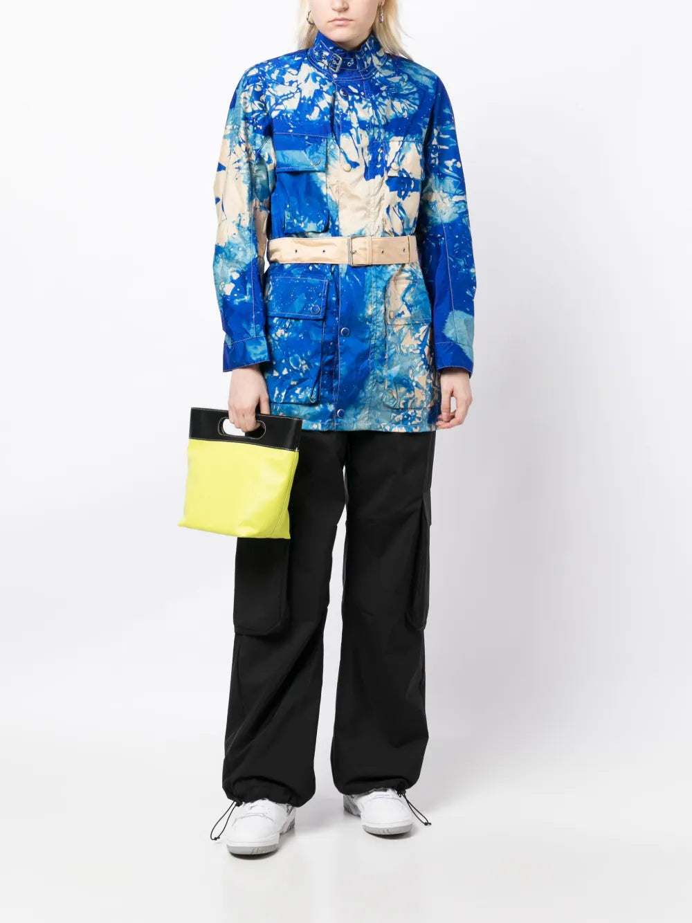 Belted Tie Dye-Print Jacket