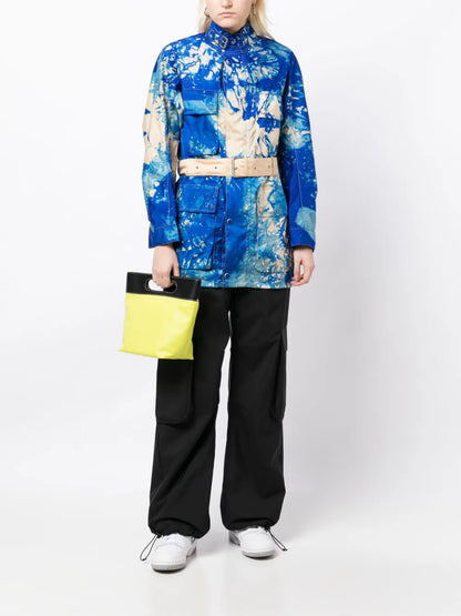 Belted Tie Dye-Print Jacket