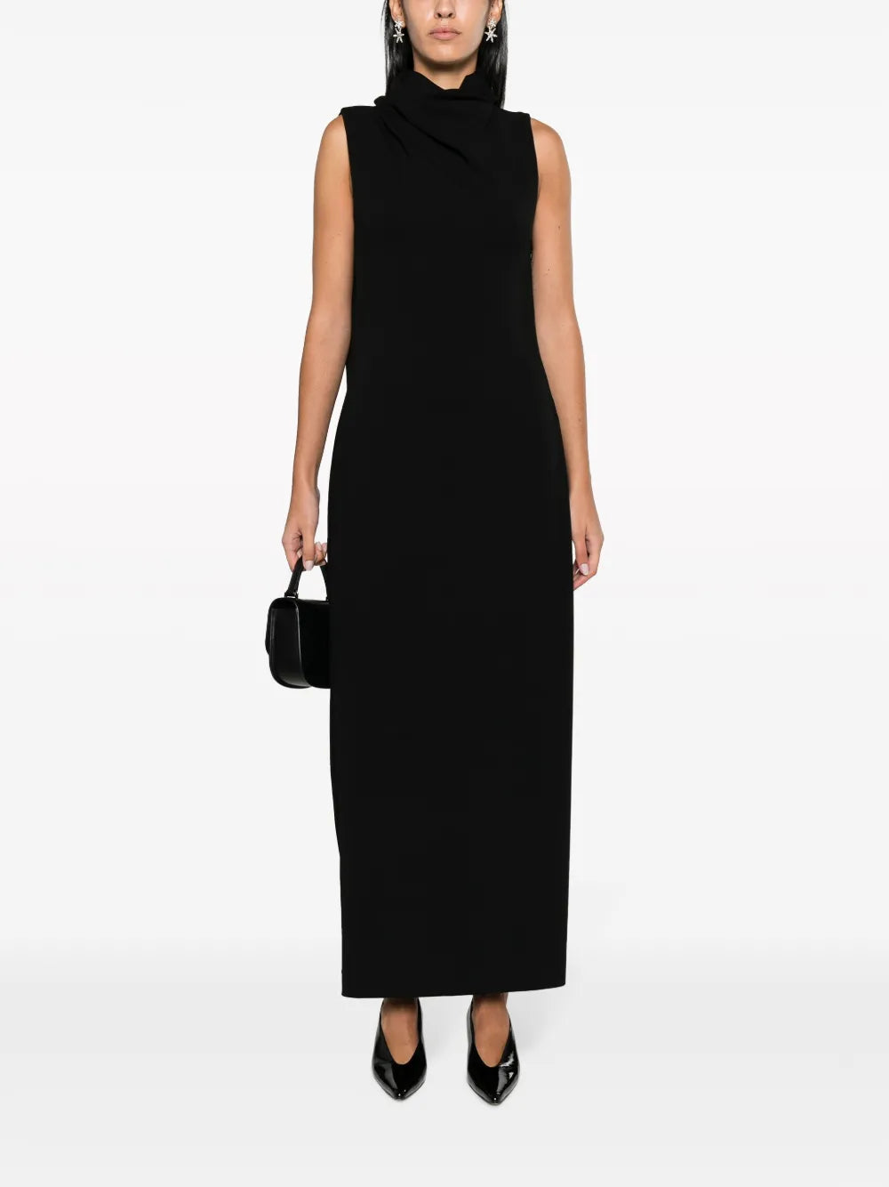 Cowl-Neck Sleeveless Maxi Dress