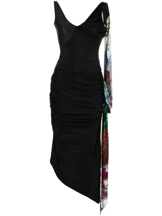 Asymmetric Draped Dress