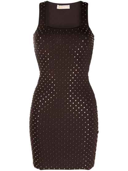 Stud-Embellished Sleeveless Minidress