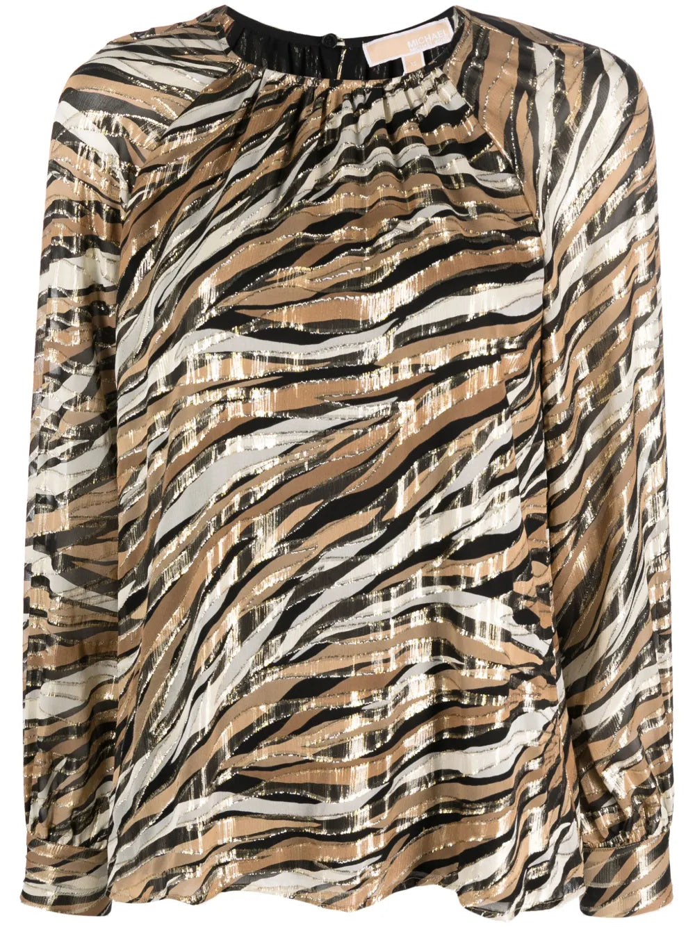Tiger-Print Long-Sleeved Blouse