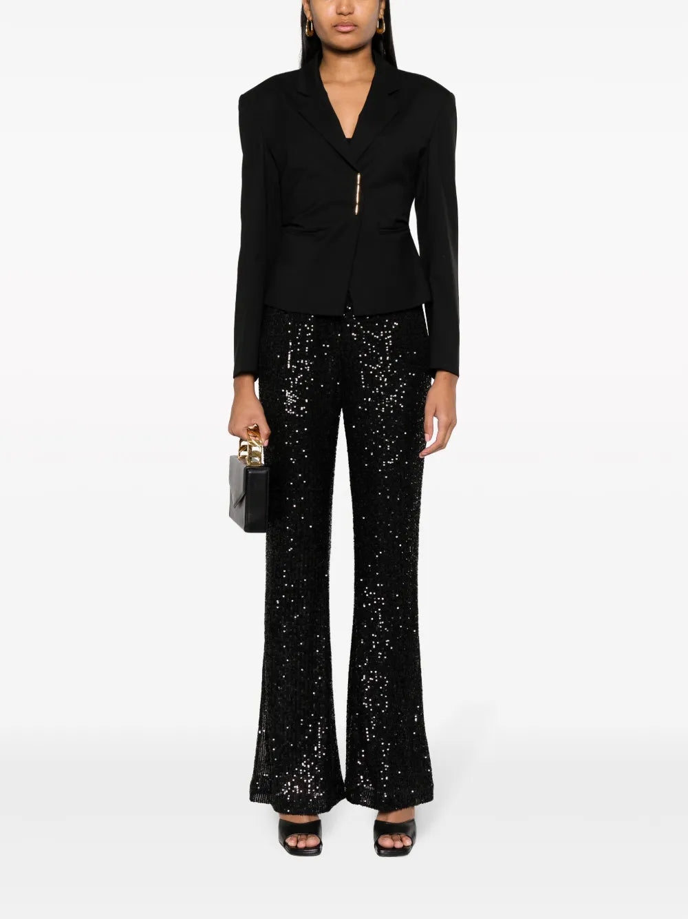 Sequinned Flared Trousers