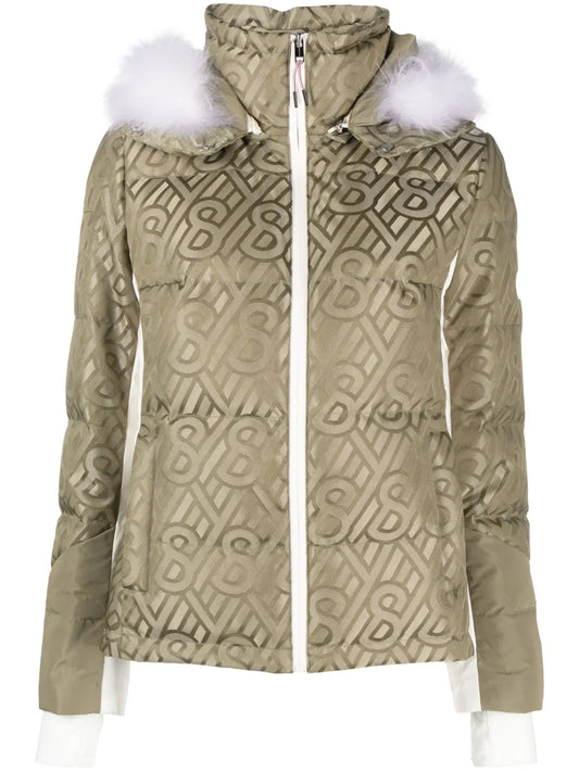 Shearling-Trim Flocked Canvas Jacket