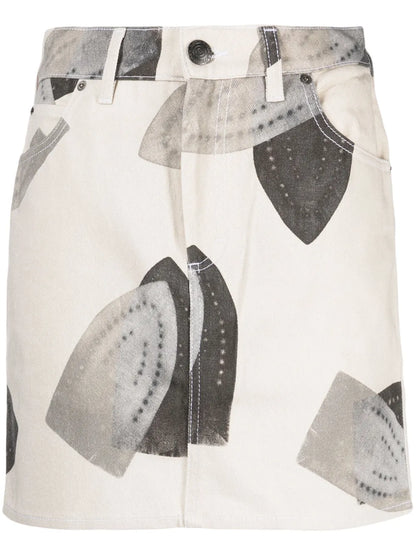 Iron-Print Cotton Skirt