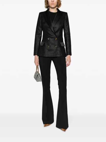 Double-Breasted Laminated-Tweed Blazer