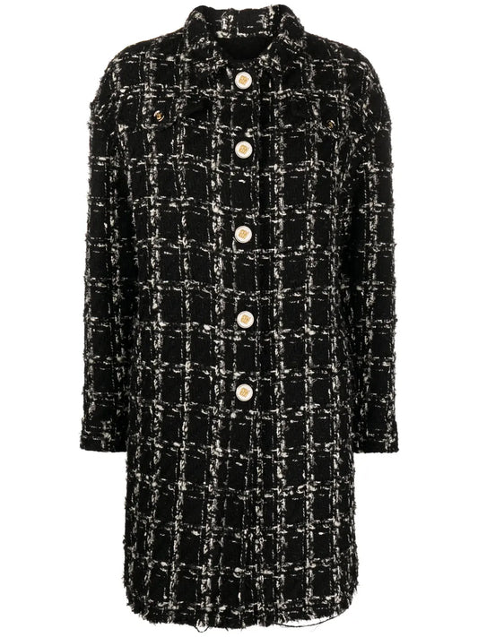 Checked Tweed Coat