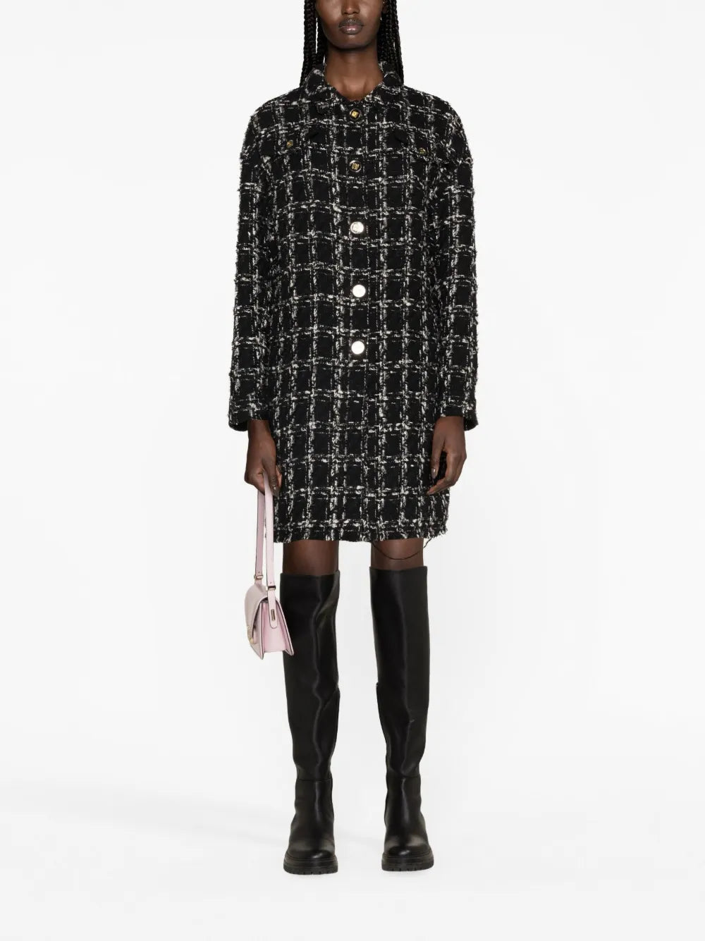 Checked Tweed Coat