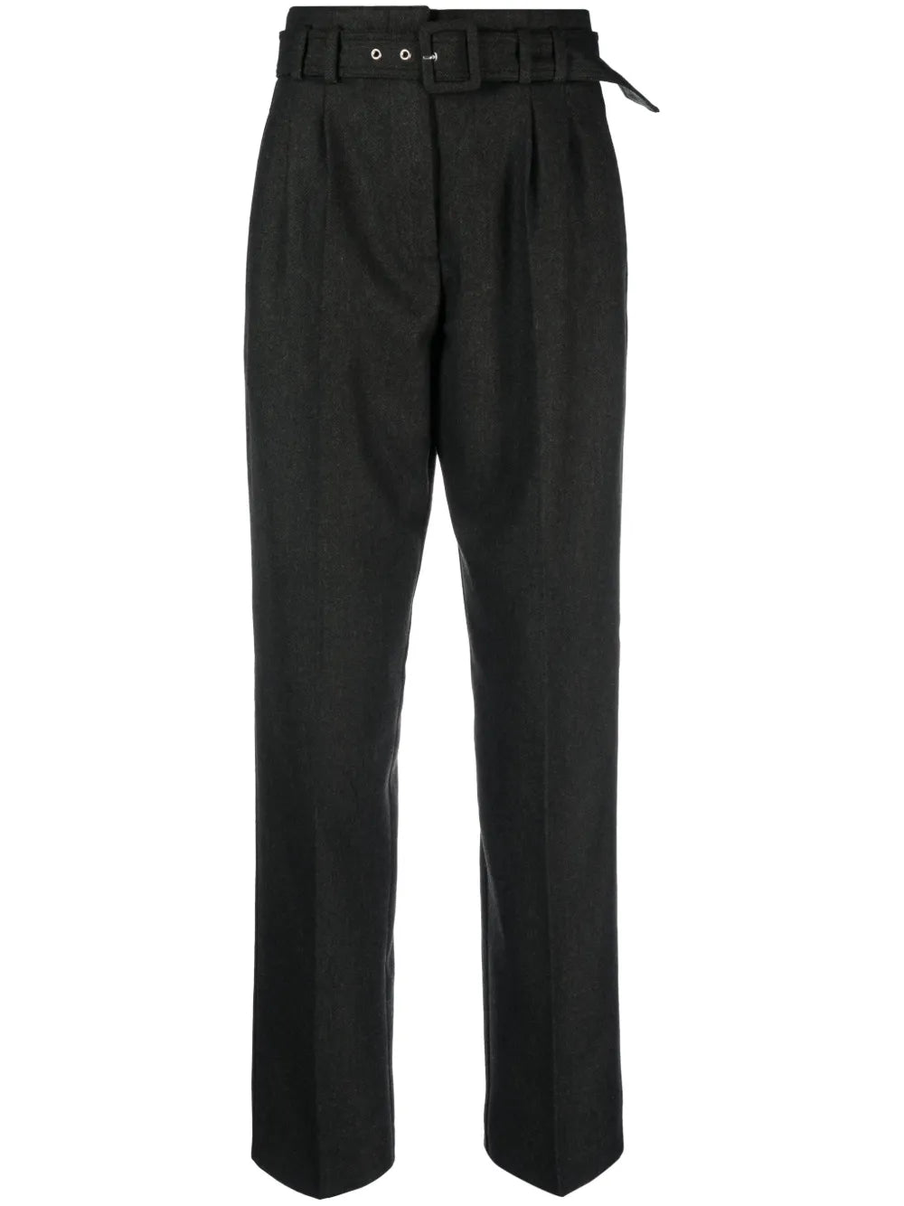 Belted Wool-Blend Trousers