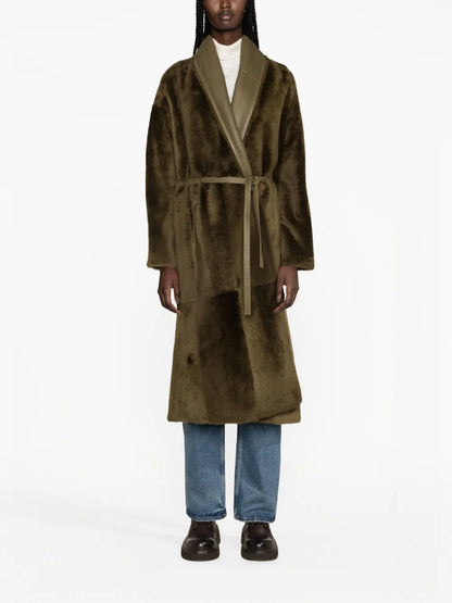 Belted Leather Coat