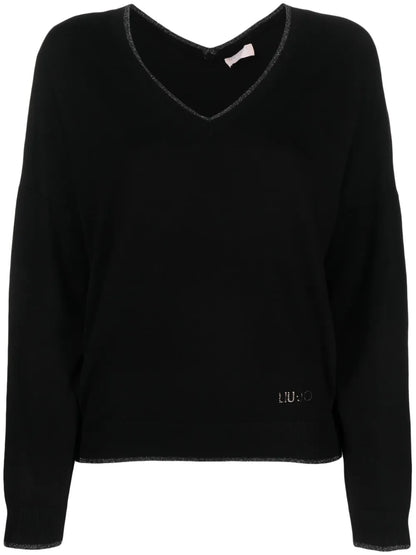 V-Neck Fine-Knit Jumper