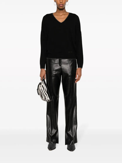 V-Neck Fine-Knit Jumper