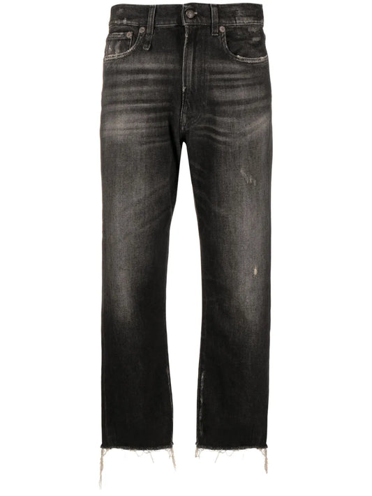 Distressed Straight-Leg Jeans