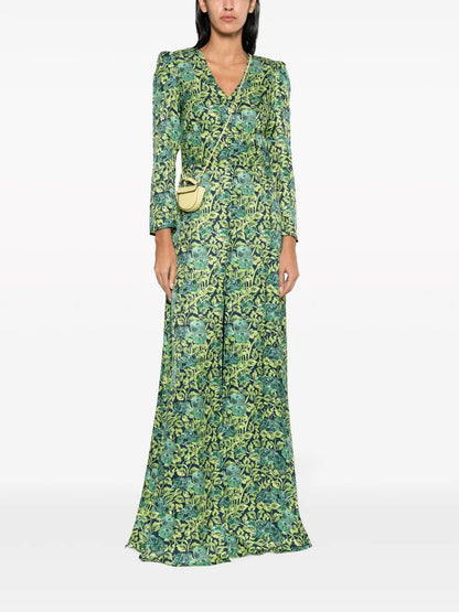 Margot V-Neck Silk Long Dress