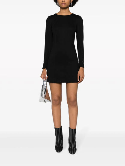Ring-Embellished Logo-Plaque Minidress