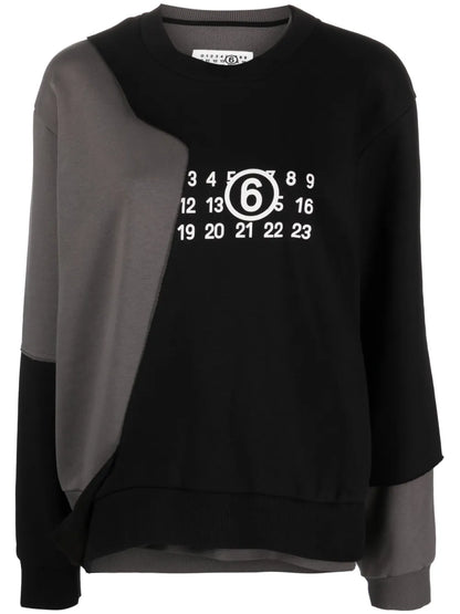 Asymmetric Logo-Print Cotton-Blend Sweatshirt