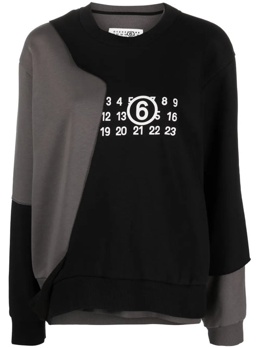 Asymmetric Logo-Print Cotton-Blend Sweatshirt