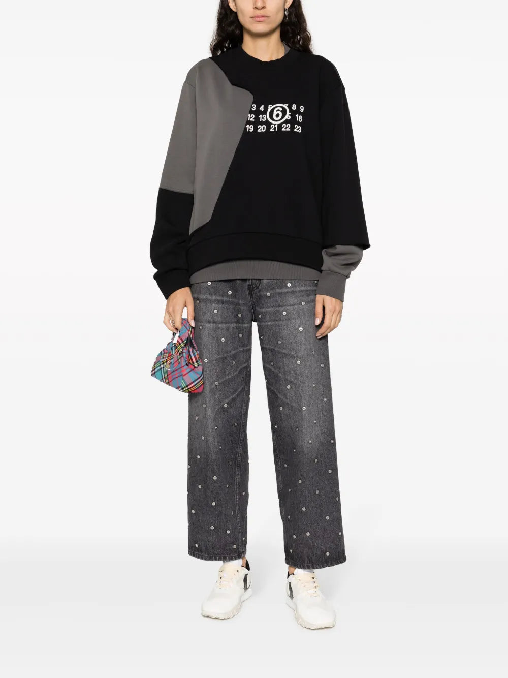 Asymmetric Logo-Print Cotton-Blend Sweatshirt