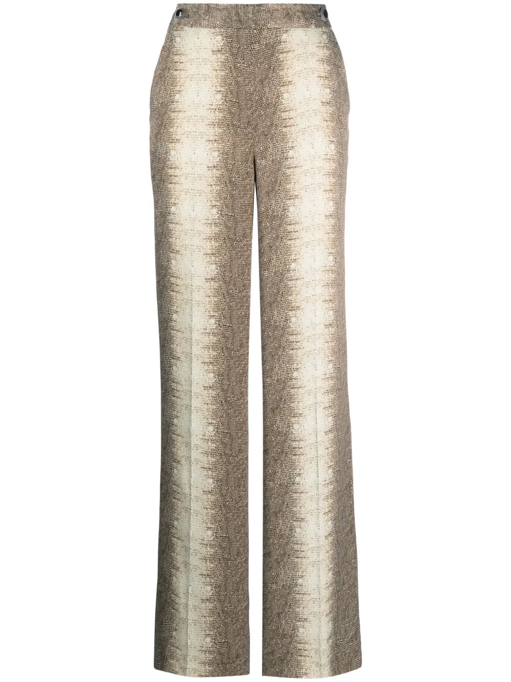 Lizard-Skin Effect Satin Trousers