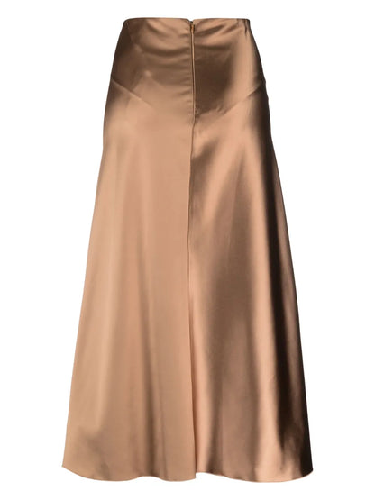 Satin-Finish A-Line Skirt