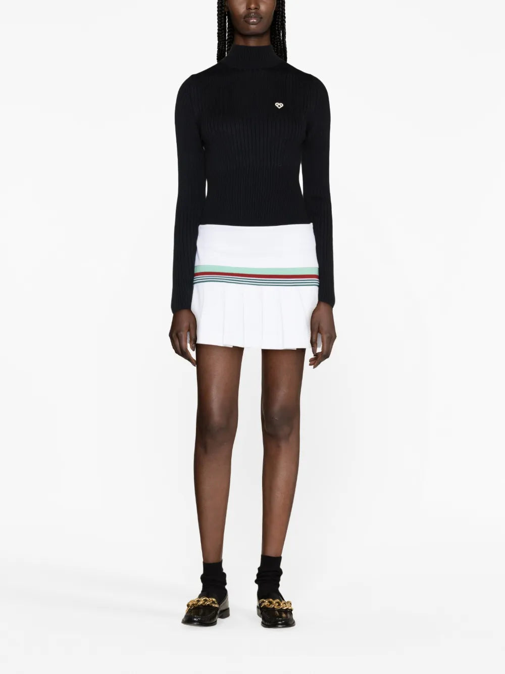 Logo-Plaque Ribbed Jumper