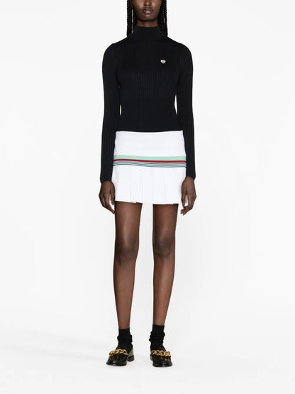 Logo-Plaque Ribbed Jumper