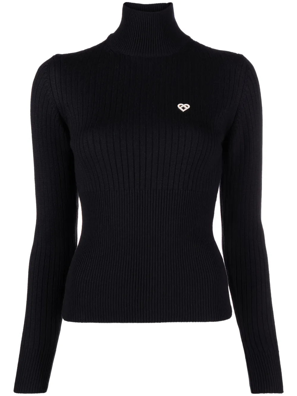 Logo-Plaque Ribbed Jumper