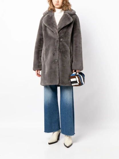 Heather Notched-Lapel Coat