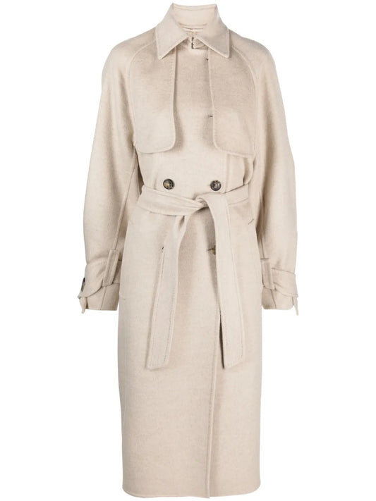 Belted-Waist Cashmere Coat