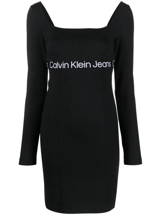 Logo-Tape Jersey Minidress