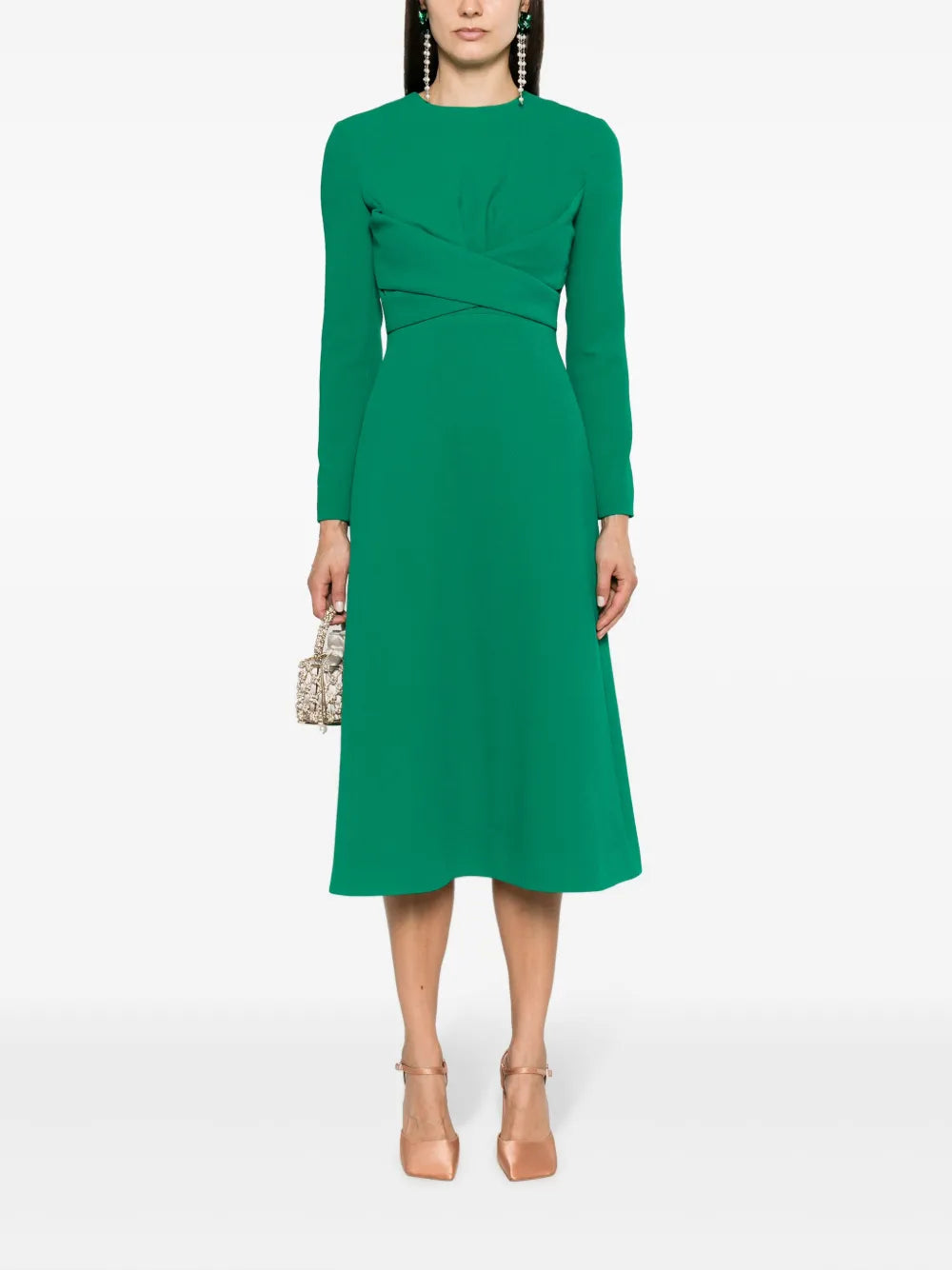 Elta Crepe Flared Midi Dress