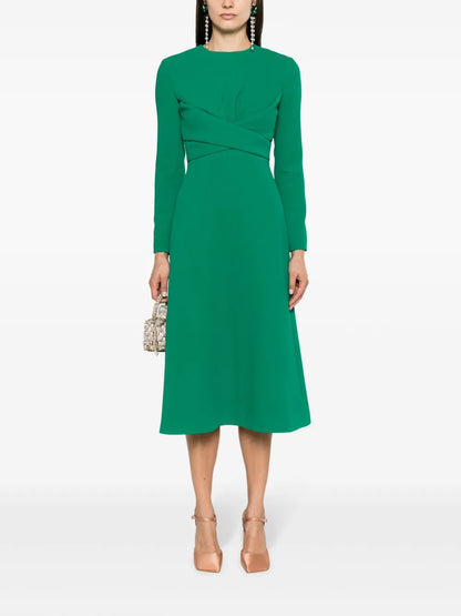 Elta Crepe Flared Midi Dress