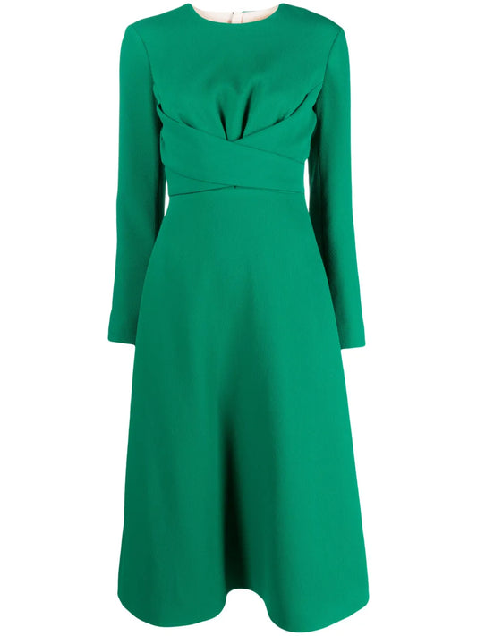 Elta Crepe Flared Midi Dress