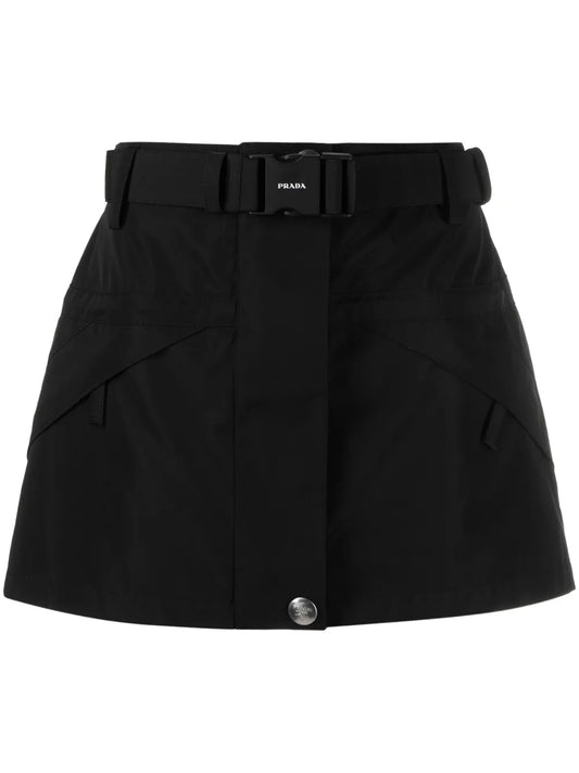 Buckled Re-Nylon Miniskirt