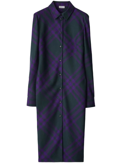 Checked Wool Shirtdress