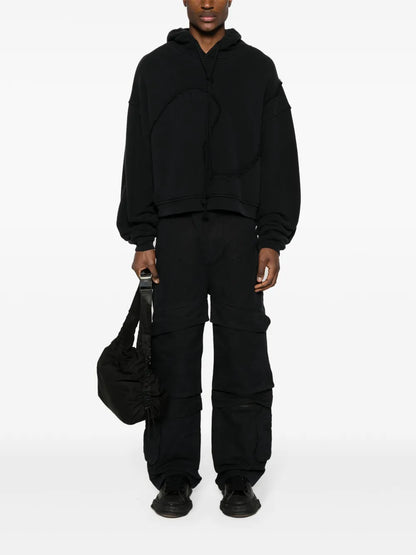 Hard Wide-Leg Cotton Cargo Trousers