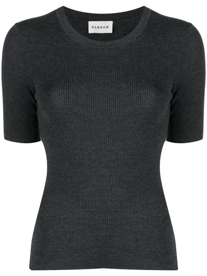 Ribbed-Knit Wool Top
