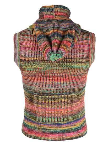 Space Dye Balaclava Sleeveless Jumper