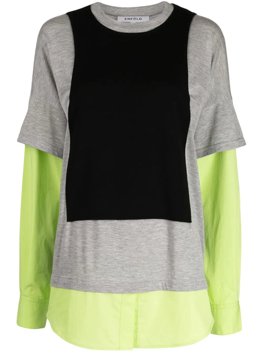 Patchwork Layered Blouse