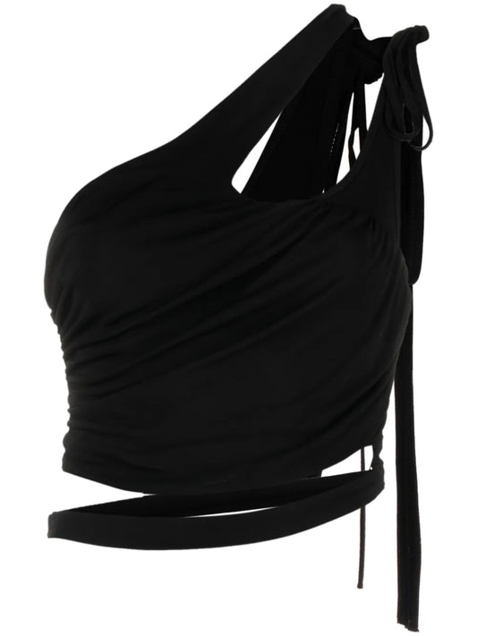 Cut-Out Draped Cropped Top