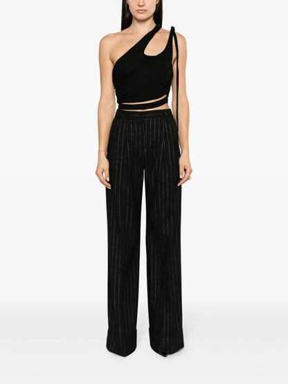 Cut-Out Draped Cropped Top