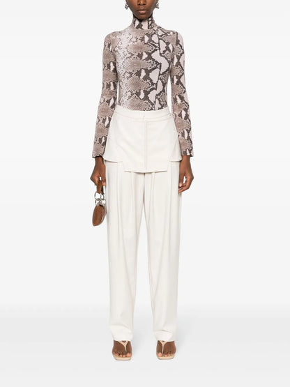 Corset-Detail Straight-Leg Trousers